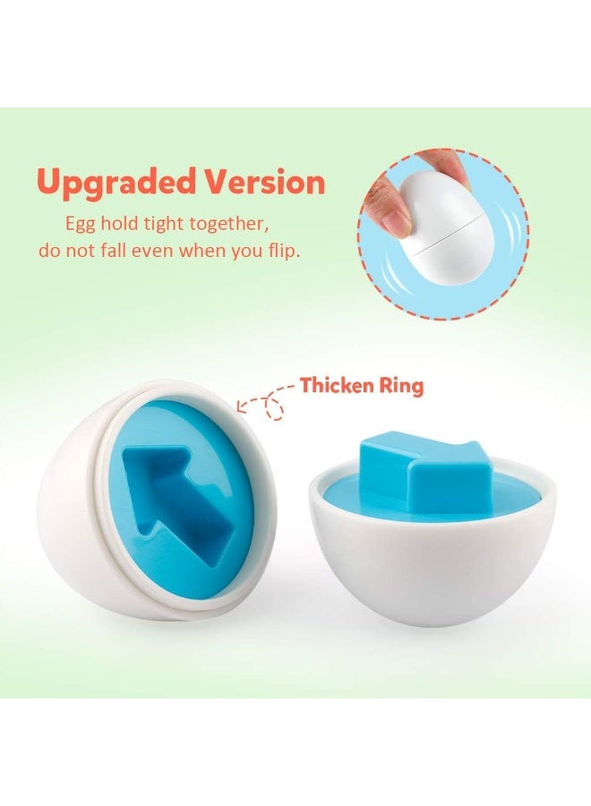 Matching Eggs 12 pcs Set Color & Shape Recoginition Sorter Puzzle for Toddlers Easter Travel Game Early Learning Educational Fine Motor Skill  Gift for Year Old Kids - Image 5